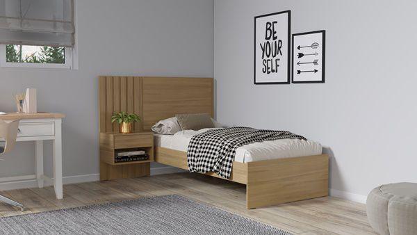 Imagem de Cama de solteiro 100% mdf zara hanover - village móveis