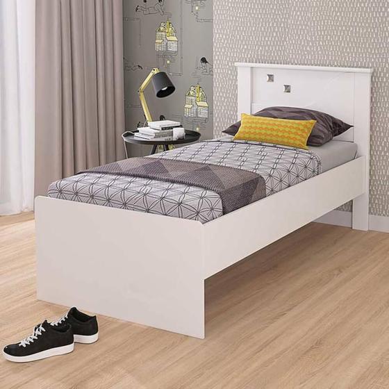 Cama de Solteiro Bianca Cimol 100% MDF - Branca Menor preço em Cama de Solteiro Bianca Cimol 100% MDF - Branca