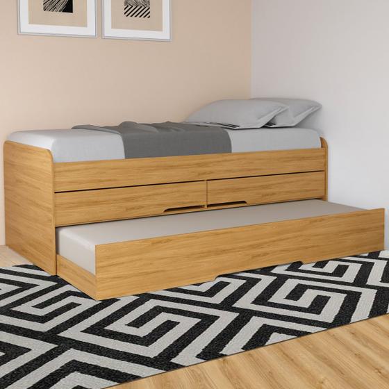 Cama de Solteiro Bibox Juliette 2 Gavetas Camaru - Robel Menor preço em Cama de Solteiro Bibox Juliette 2 Gavetas Camaru - Robel