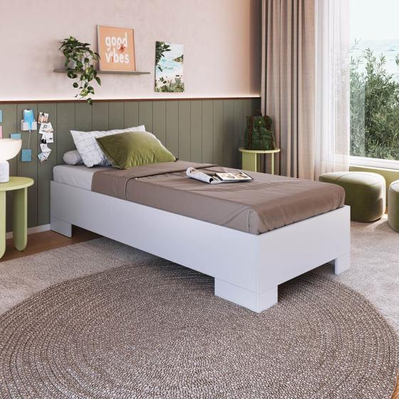 Imagem de Cama de Solteiro Box com Estrado Fixo 80 Xangai