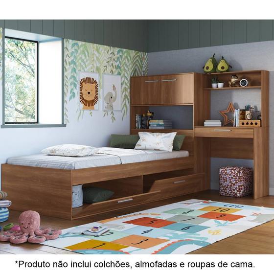 Imagem de Cama de Solteiro com Armário e Escrivaninha Tokio CJ070 Art in Móveis