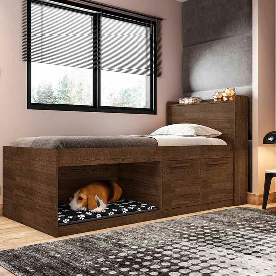 Imagem de Cama De Solteiro Com Caminha Cachorro Pet Puppy Malbec Framar