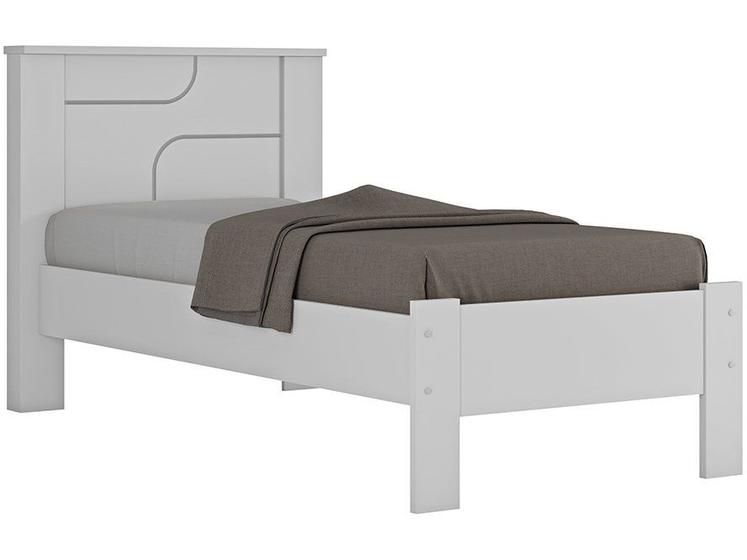 Cama De Solteiro Conquista Moveis Perola Branco