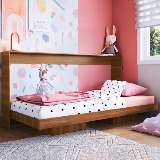 Cama de Solteiro Dallas Articulável 90 Nogal - Art In Móveis Menor preço em Cama de Solteiro Dallas Articulável 90 Nogal - Art In Móveis