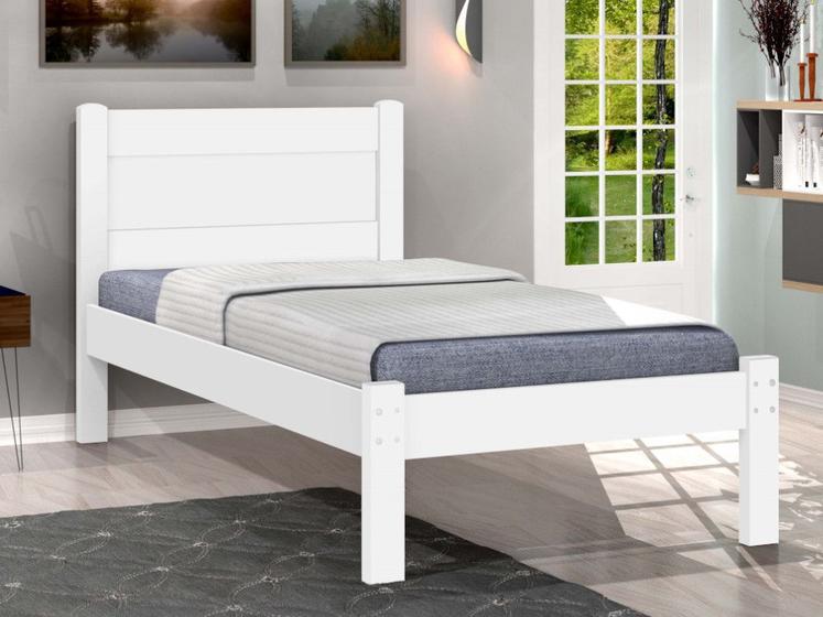 Cama de Solteiro J&A Prisma Branca 26008 Menor preço em Cama de Solteiro J&A Prisma Branca 26008