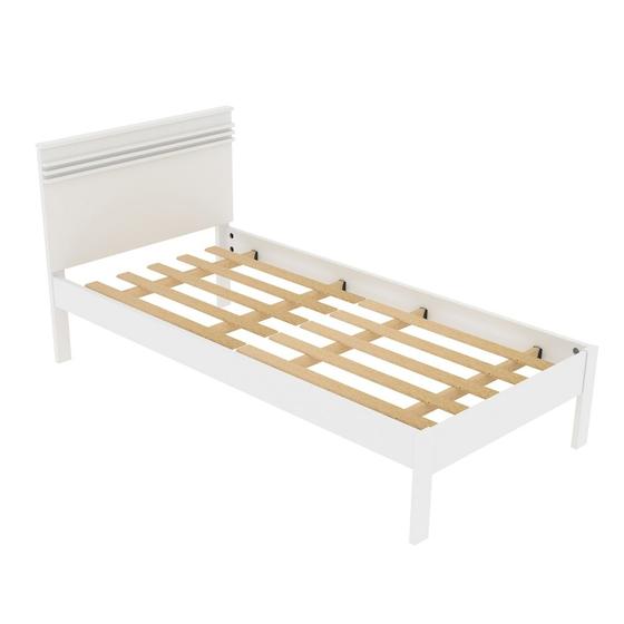 Imagem de Cama de Solteiro Madeira CM8010 Branco - Tecno Mobili