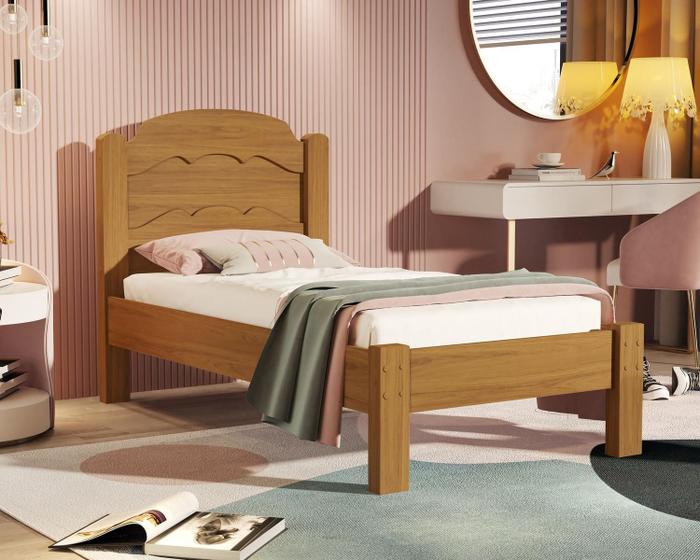 Imagem de Cama de Solteiro MDF Estrados Reforçados Lais-Envio Imediato