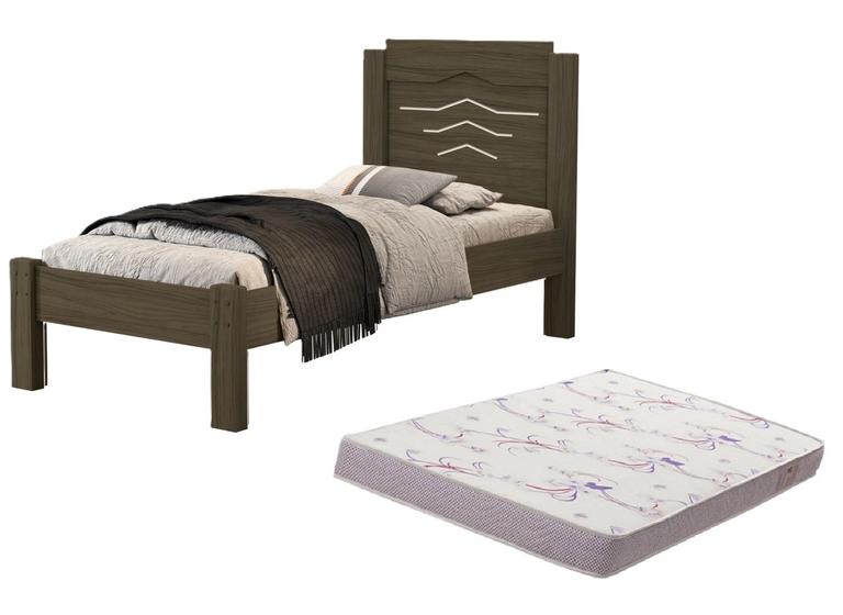 Imagem de Cama De Solteiro Sofia Quarto Moderna Estilo Classico Com Colchão Incluso