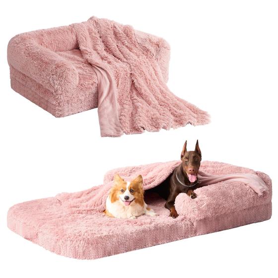 Imagem de Cama Dobrável Ortopédica de Memória para Cães e Humanos EHEYCIGA - Rosa