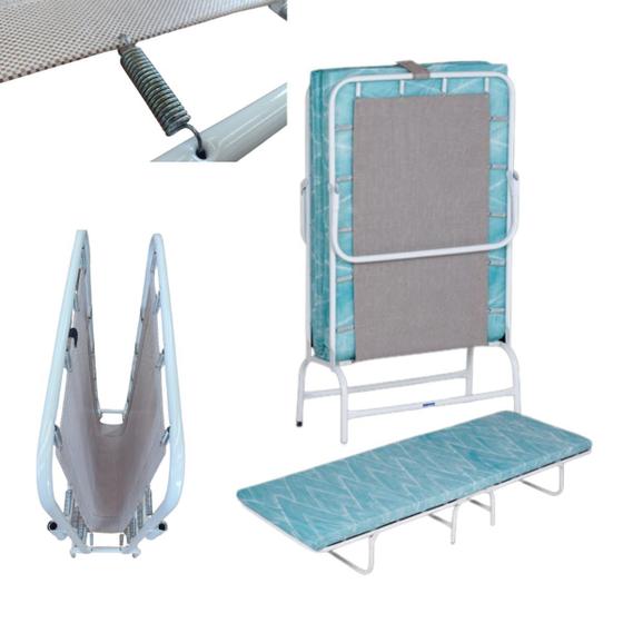Cama dobrável solteiro de abrir e fechar campanha c/ colchão Menor preço em Cama dobrável solteiro de abrir e fechar campanha c/ colchão