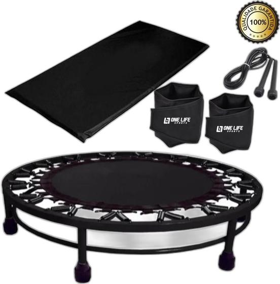 Imagem de Cama Elástica Mini Jump + Colchonete + Corda+ Caneleira 2 Kg