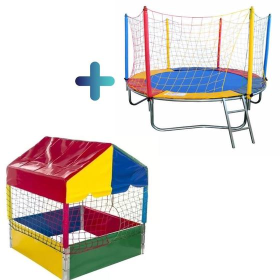 Cama Elástica Pula Pula Premium Nacional 2,30m + Casinha Piscina De Bolinhas Colorida 1,00m - Rotoplay Brinquedos Menor preço em Cama Elástica Pula Pula Premium Nacional 2,30m + Casinha Piscina De Bolinhas Colorida 1,00m - Rotoplay Brinquedos