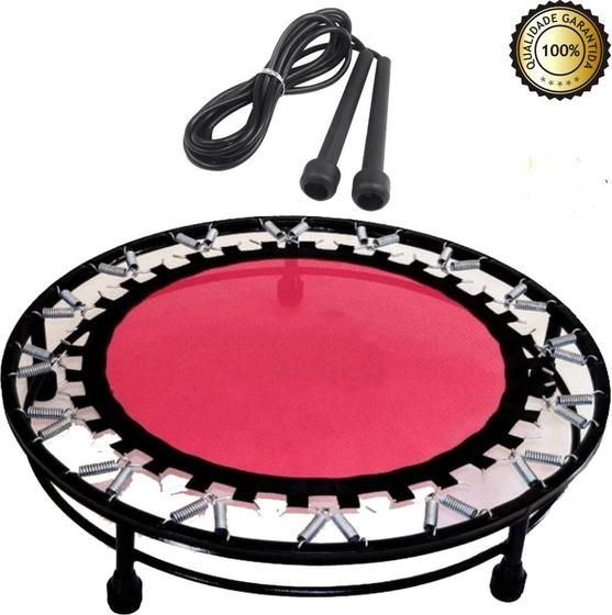 Imagem de Cama Elástica Rosa Mini Jump 180Kg Com Aro De Reforço+Corda
