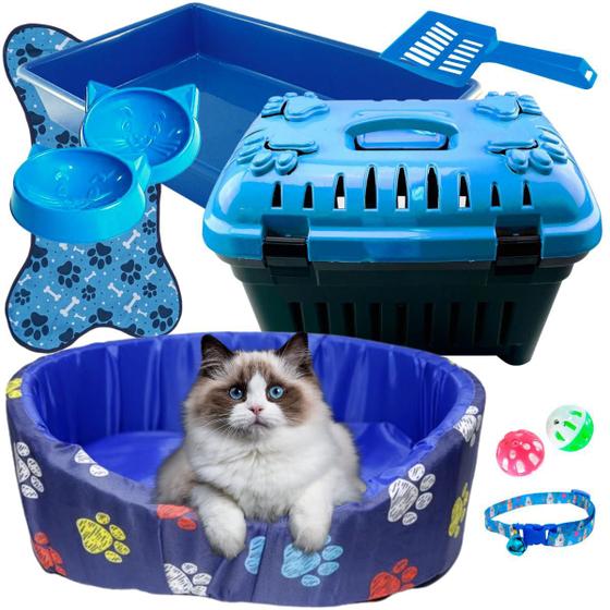 Imagem de Cama Europa Pet de Gato + Caixa de Areia de Gato + Transporte Pet N1 + Coleira Gato + Bolinha Brinquedo + Tapetinho