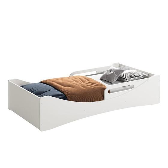 Imagem de Cama Evolutiva 2 em 1 Luna Branco Fosco com Proteção Lateral Usinada - Reller Móveis