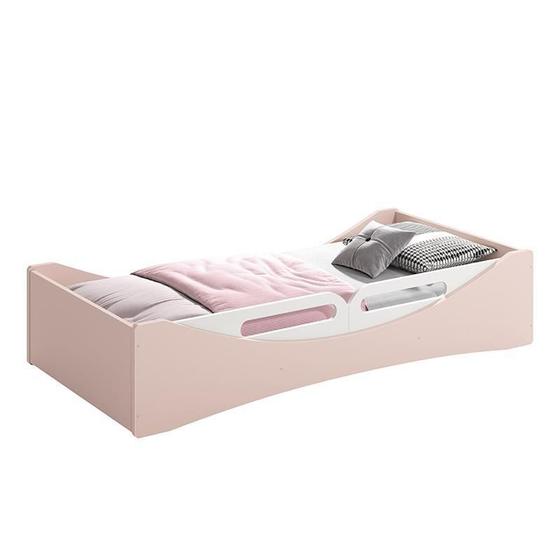 Imagem de Cama Evolutiva 2 em 1 Luna Rosa Fosco com Proteção Lateral Usinada - Reller Móveis