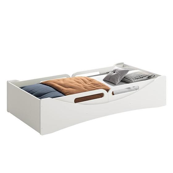 Imagem de Cama Evolutiva Luna Branco Fosco com 2 Kits Proteção Lateral Usinada - Reller Móveis