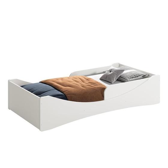 Imagem de Cama Evolutiva Luna Branco Fosco com Proteção Lateral Lisa e Colchão D33 - Reller Móveis