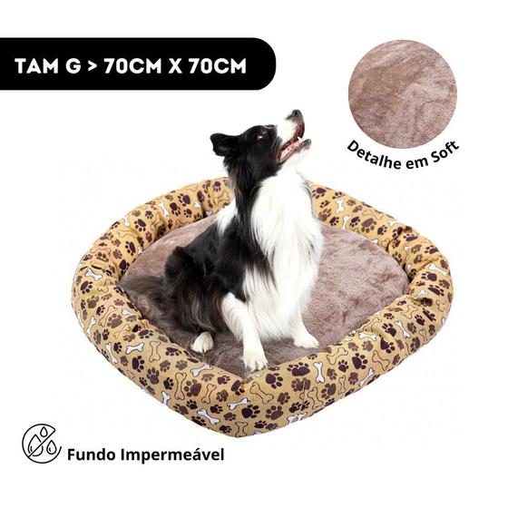 Imagem de Cama G 70x70cm Para Cachorros Pet Fundo Impermeavel Lavavel