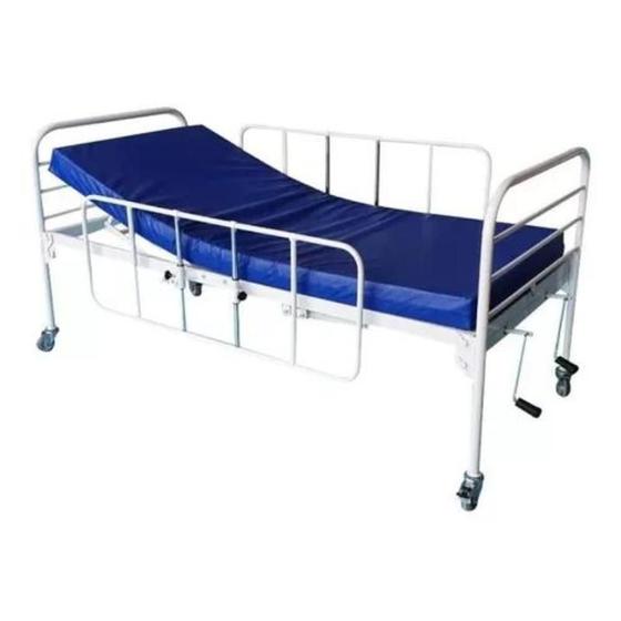 Imagem de Cama Hospitalar Manual Fowler 2 Mov + Colchão 