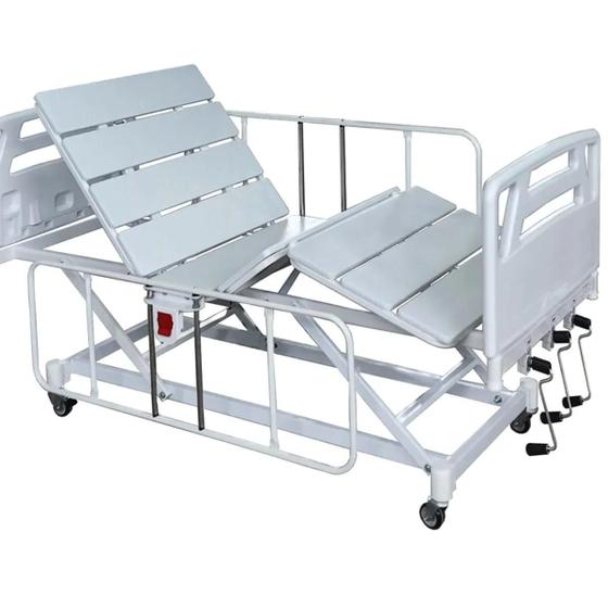 Imagem de Cama Hospitalar Manual Fowler Luxo com Elevação de Leito e Colchão D28