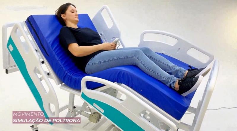 Imagem de Cama Hospitalar Motorizada 8 Movimentos com Elevação do Leito e Colchão D33 Luxo - 1037 AS