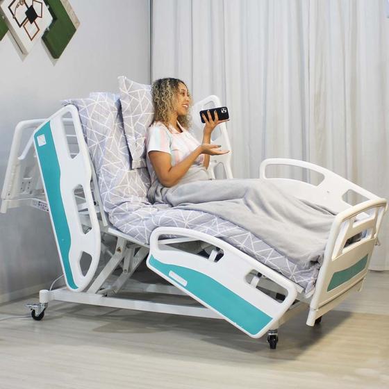Cama Hospitalar Motorizada Para Idosos Com Elevação de Leito 8 ...