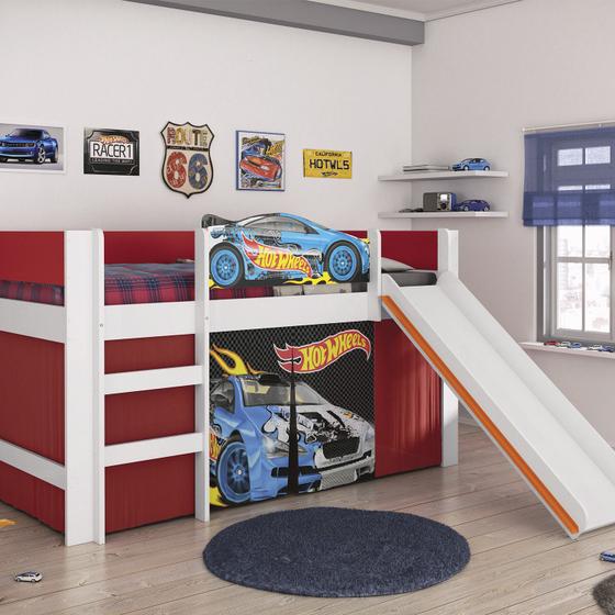 Cama Hot Wheels com Escorregador Play Pura Magia Branco / Vermelho ...
