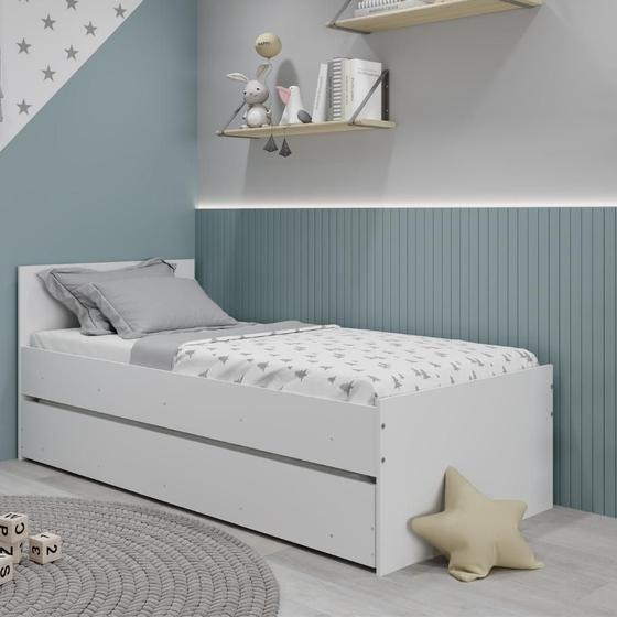 Imagem de Cama Infantil Bicama Alecrim Branco - Movelbras