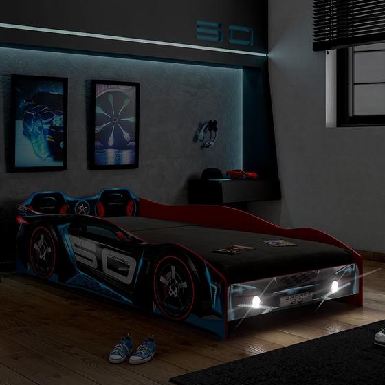 Cama Infantil Carro Tornado Plus com Luz de Led Pura Magia Menor preço em Cama Infantil Carro Tornado Plus com Luz de Led Pura Magia