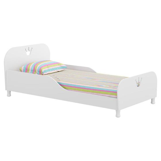 Imagem de Cama Infantil com Colchão Incluso 70 x 150 cm 100% MDF Realeza Multimóveis Branca