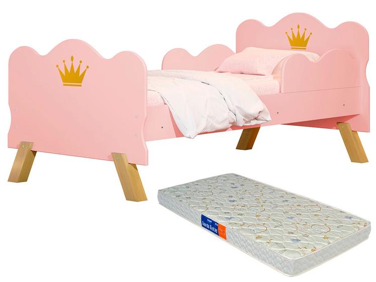 Imagem de Cama Infantil com Colchão Realeza Rosa