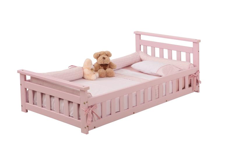 Cama Infantil Com Grade Bella - Rosa Menor preço em Cama Infantil Com Grade Bella - Rosa