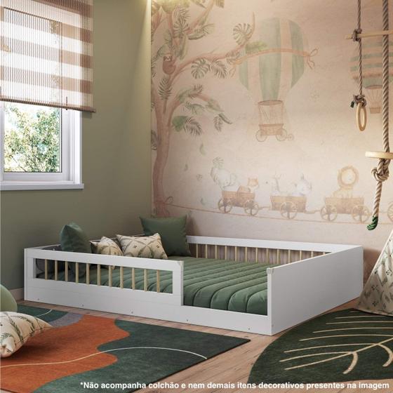 Imagem de Cama Infantil de Chão Montessoriana Casal Afetto Completa Móveis