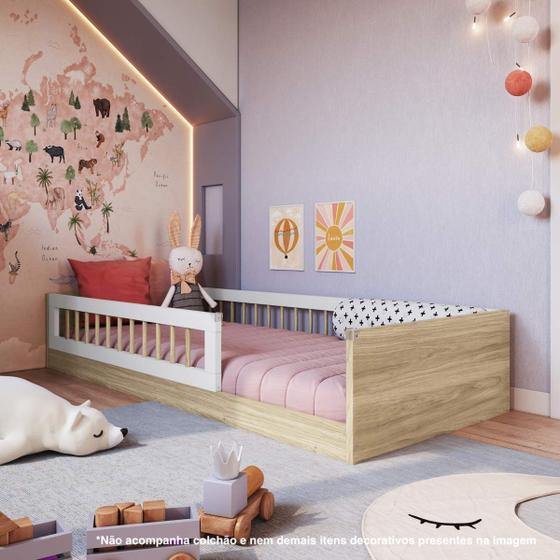 Imagem de Cama Infantil de Chão Montessoriana Solteiro Afetto Completa Móveis