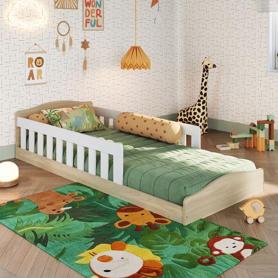 Imagem de Cama Infantil Encanto Montessoriana Carvalho Araguaia/Branco - Completa Móveis