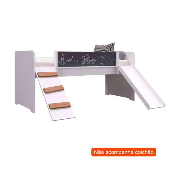Cama Infantil Épic com Escorregador Branca Menor preço em Cama Infantil Épic com Escorregador Branca