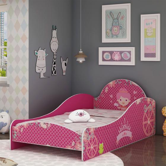 Cama Infantil Feminina Solteiro para Colchão 88cm - Gelius Princesinha ...