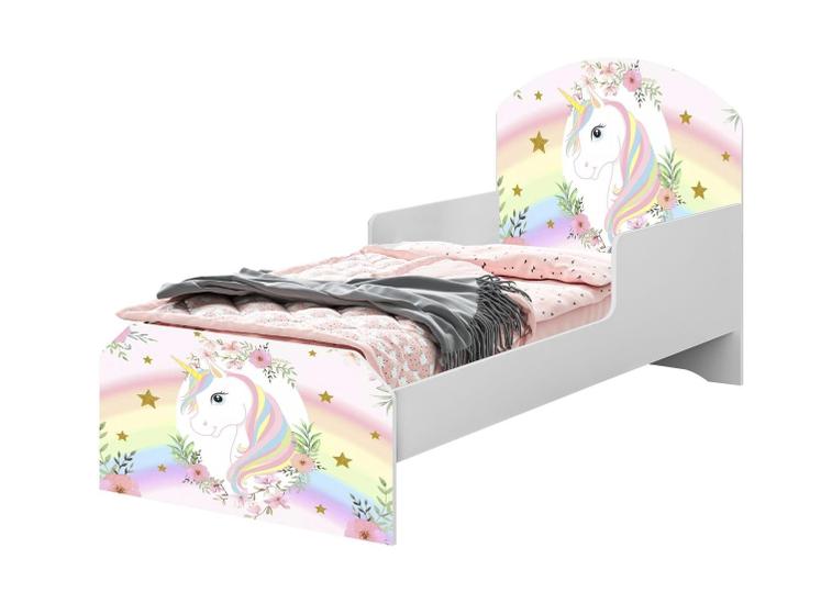 Imagem de Cama Infantil Mini Menina Adesivada Unicórnio Arco Iris Br