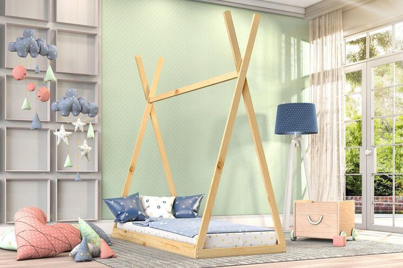 Cama Infantil Montessoriana Cabana Madeira Maciça Cor Natural Menor preço em Cama Infantil Montessoriana Cabana Madeira Maciça Cor Natural