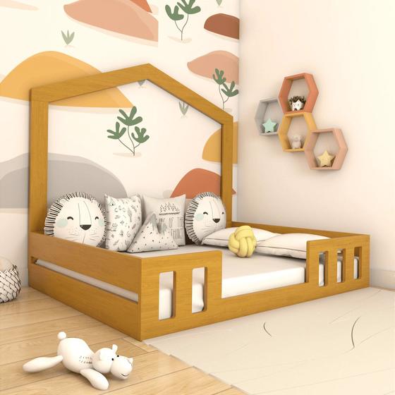 Imagem de Cama Infantil Montessoriana Casal com Casinha Play - Timber Móveis