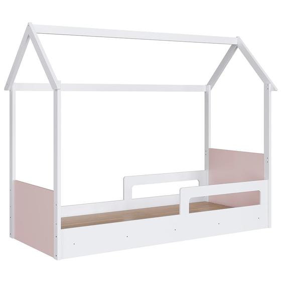 Imagem de Cama Infantil Montessoriana Casinha Infix C06 Branco/Rosa - Mpozenato