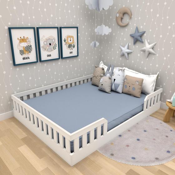 Cama Infantil Montessoriana Cori Casal Yescasa Branco Imagem de Cama Infantil Montessoriana Cori Casal Yescasa Branco