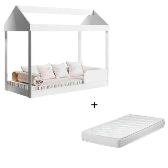Cama Infantil Montessoriana Crystal Baby Branco + Colchão Incluso Menor preço em Cama Infantil Montessoriana Crystal Baby Branco + Colchão Incluso