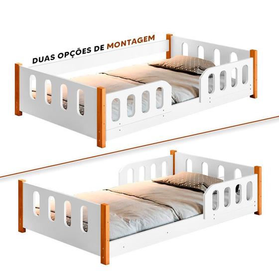 Imagem de Cama Infantil Montessoriana Melissa Com 2 Luminárias Nuvem Branca Divaloto