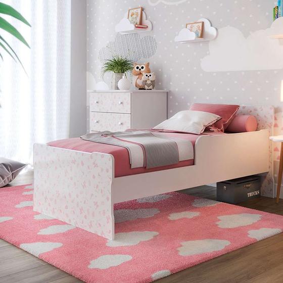 Imagem de Cama Infantil New Baby Branca e Rosa