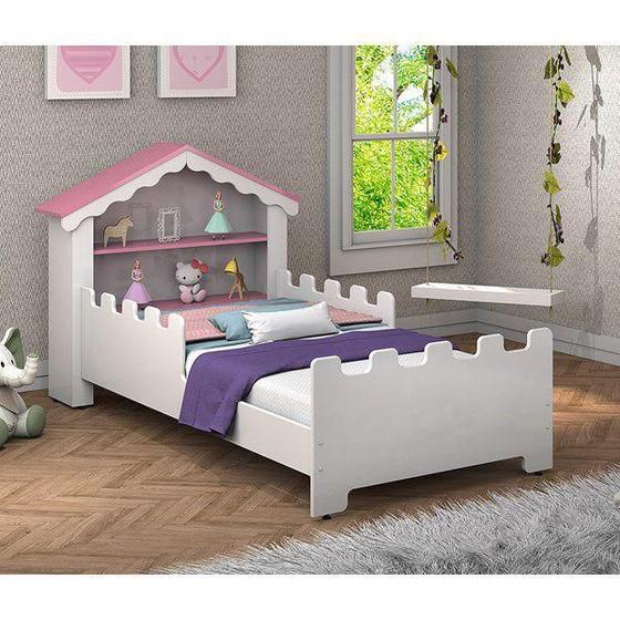 Imagem de Cama infantil princesa magia com estante