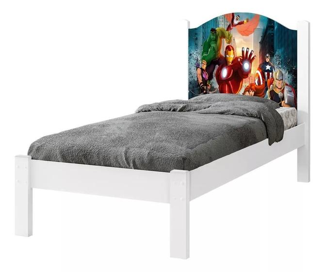 Imagem de Cama Infantil Solteiro Adesivada Heróis com Colchão.