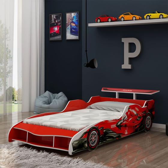 Cama Infantil Solteiro para Colchão 88cm - Gelius Carro Formula 1 Vermelho Menor preço em Cama Infantil Solteiro para Colchão 88cm - Gelius Carro Formula 1 Vermelho
