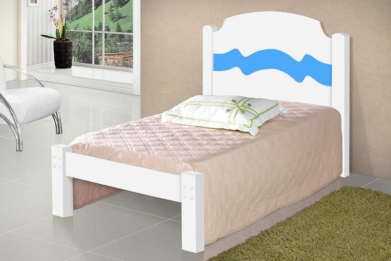 Imagem de Cama Iris Solteiro 0,88cm Rosa/Azul - Cambel Móveis